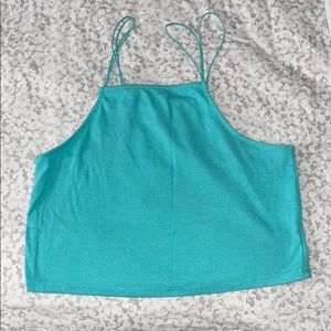 Teal crop top L